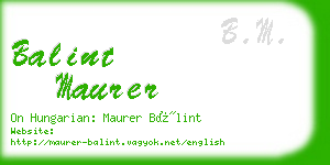 balint maurer business card